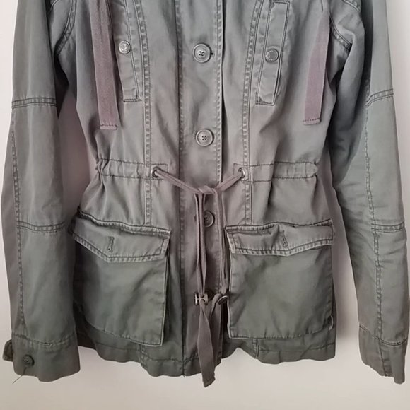 Aeropostale Heavyweight Flannel Parka Utility Military Drawstring Waist … - Picture 7 of 11